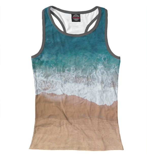 Женская майка-борцовка с изображением Пляж цвета Белый