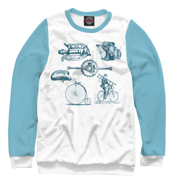 Свитшот для мальчиков с изображением Retro Bike цвета Белый