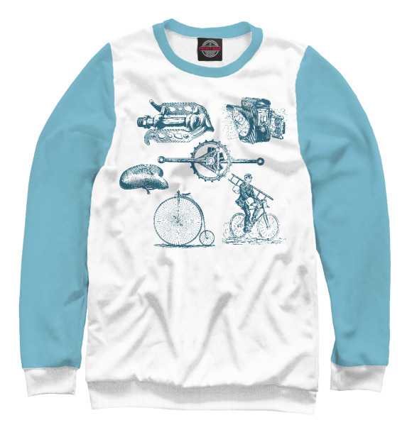Женский свитшот с изображением Retro Bike цвета Белый