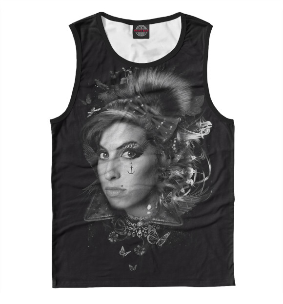 Майка для мальчика с притом Amy Winehouse цвета Белый Майка для мальчика с изображением Amy Winehouse цвета Белый