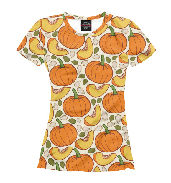 Футболка для девочек с изображением Тыква цвета Белый