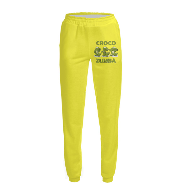 Женские спортивные штаны с притом Croco zumba цвета Белый Женские спортивные штаны с изображением Croco zumba цвета Белый