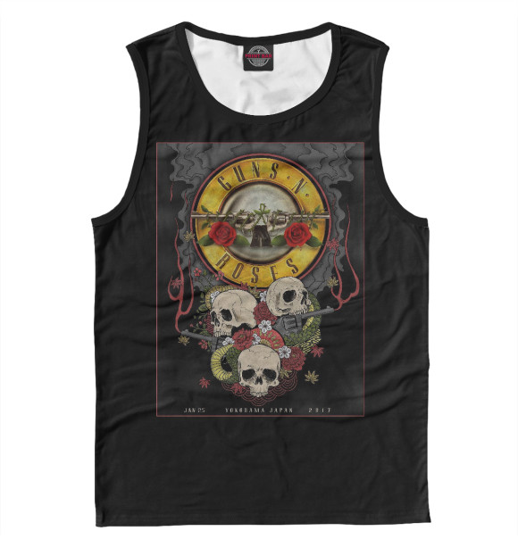 Майка для мальчика с изображением Guns N’ Roses band цвета Белый