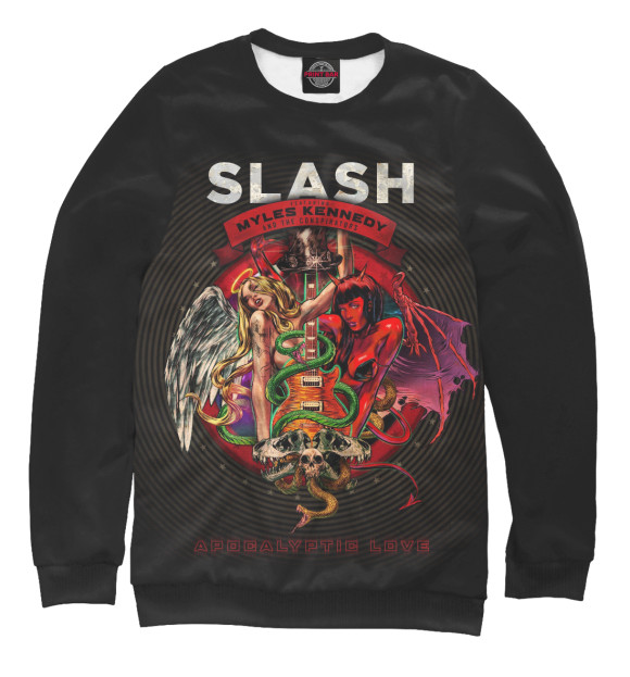 Свитшот для девочек с изображением Slash цвета Белый