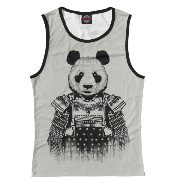 Майка для девочки с изображением Panda Samurai цвета Белый