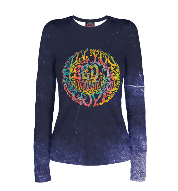 Женский лонгслив с изображением All You Really Need цвета Белый