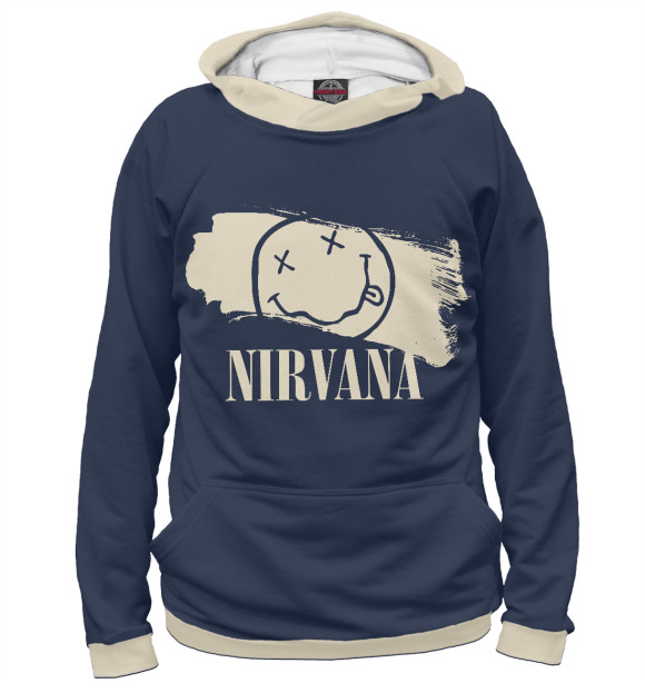 Женское худи с изображением Nirvana цвета Белый