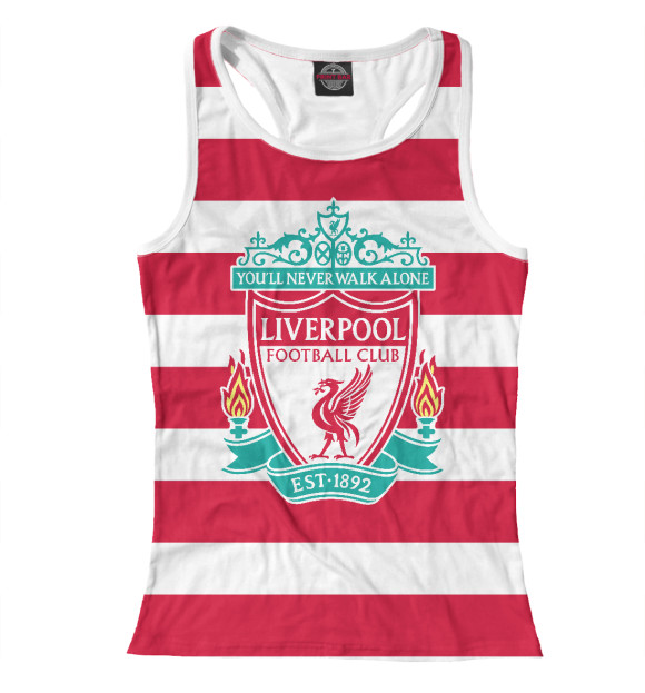 Женская майка-борцовка с изображением Ливерпуль цвета Белый