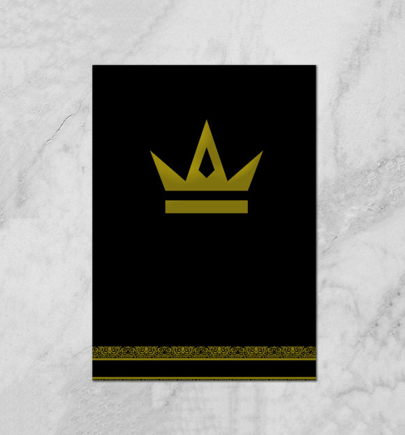 Плакат с изображением Crown black цвета Белый