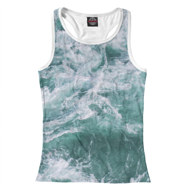 Женская майка-борцовка с изображением Океан цвета Белый