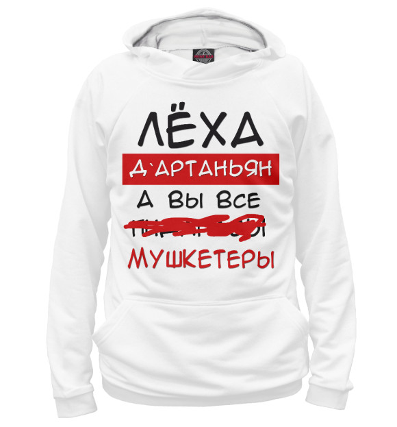 Мужское худи с изображением Леха цвета Белый