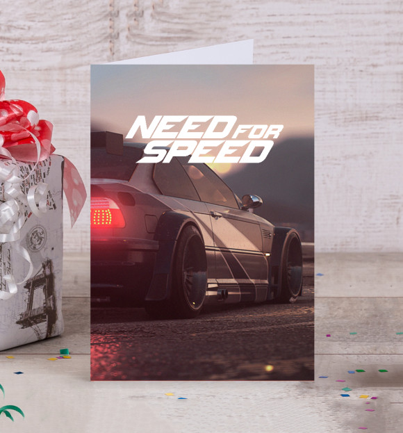Открытка с изображением Need For Speed цвета Белый