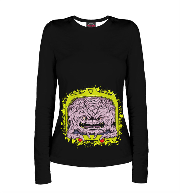 Женский лонгслив с изображением Крэнг Черепашки-ниндзя цвета Белый