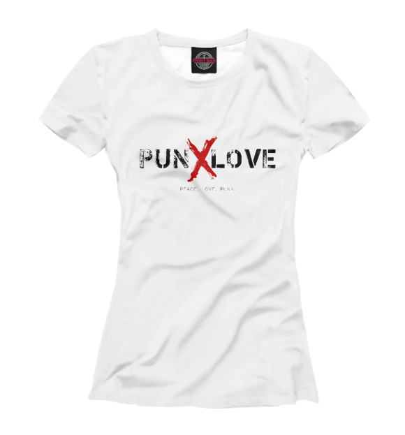 Женская футболка с изображением Punxlove цвета Белый