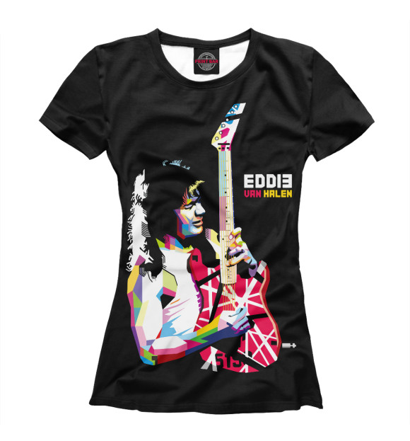 Женская футболка с изображением Eddie Van Halen цвета Белый