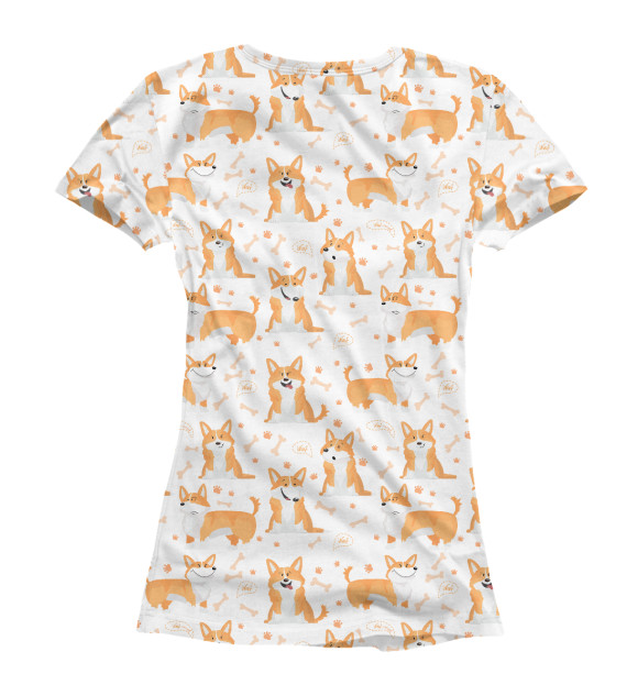 Женская футболка с изображением Вельш корги пемброк цвета Белый
