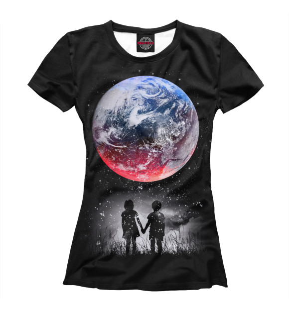 Женская футболка с изображением Cosmic Dreams цвета Белый