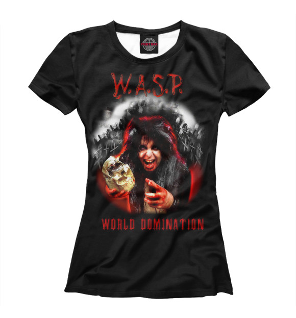 Женская футболка с изображением W.A.S.P. Band цвета Белый