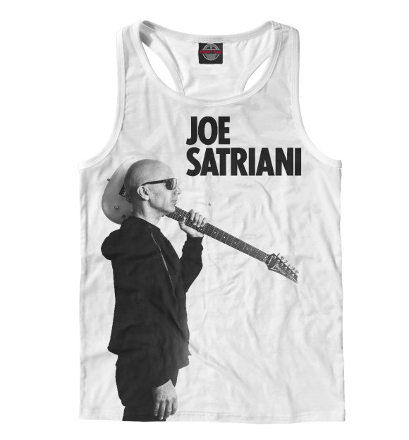 Мужская майка-борцовка с изображением Joe Satriani цвета Белый