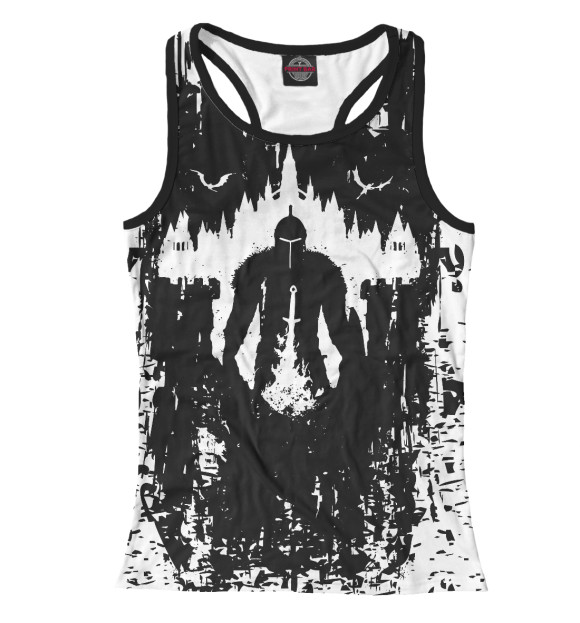 Женская майка-борцовка с изображением Dark Souls цвета Белый