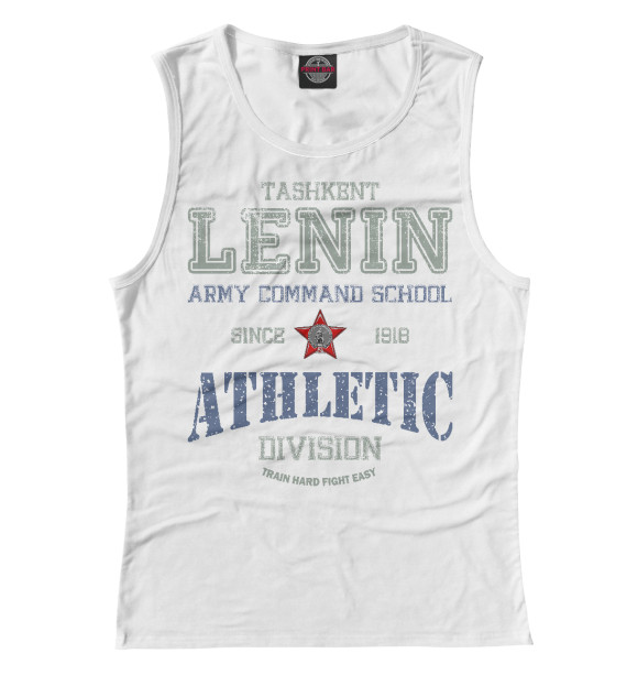 Женская майка с притом ТВОКУ им. Ленина цвета Белый Женская майка с изображением ТВОКУ им. Ленина цвета Белый