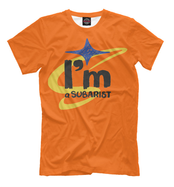 Мужская футболка с изображением субарист цвета Оранжевый