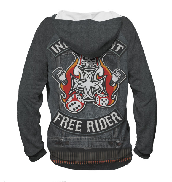 Женское худи с изображением Мотокуртки цвета Белый