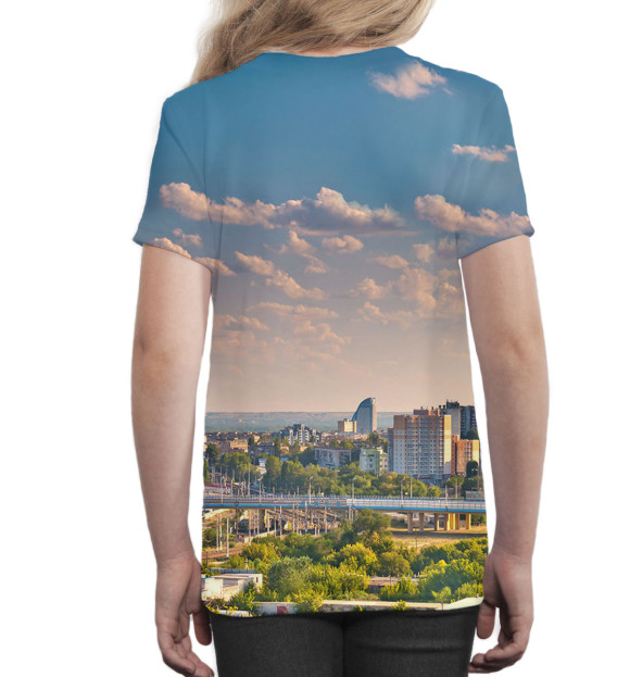 Футболка для девочек с изображением Волгоград цвета Белый