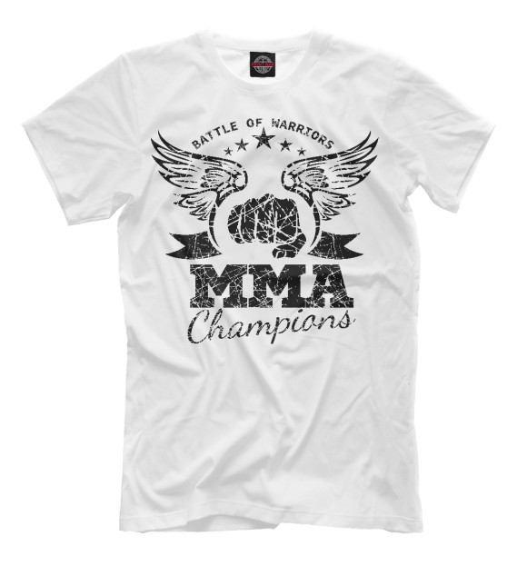 Мужская футболка с изображением MMA Champions цвета Молочно-белый