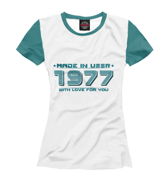 Женская футболка с изображением Made in USSR 1977 цвета Белый