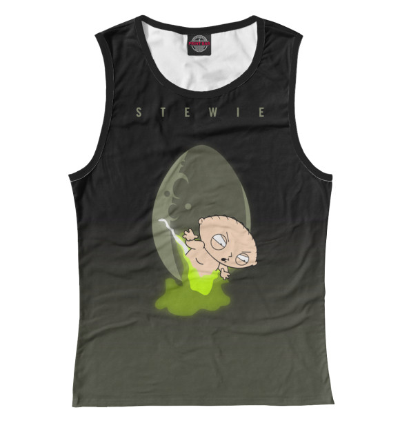 Майка для девочки с изображением Stewie Griffin Alien цвета Белый