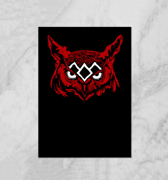 Плакат с притом Twin Peaks Owl цвета Белый Плакат с изображением Twin Peaks Owl цвета Белый
