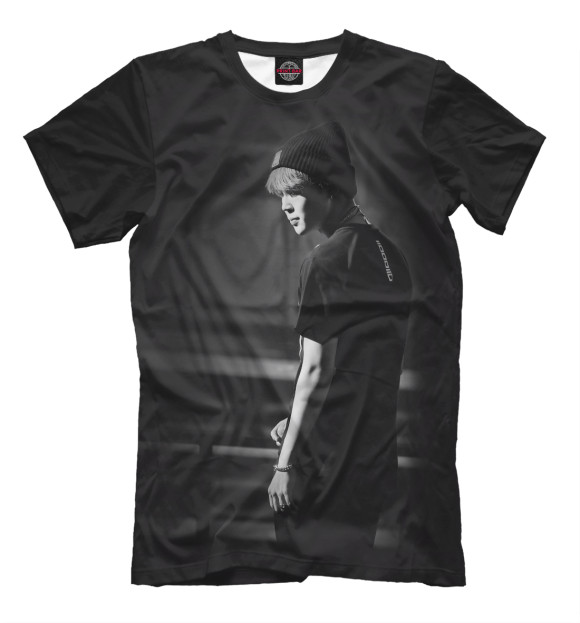 Мужская футболка с изображением Jimin BTS цвета Черный