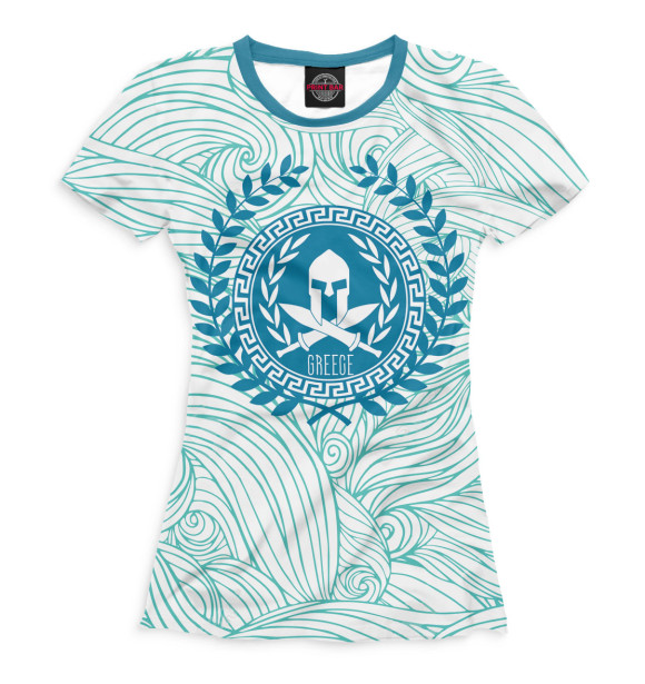 Женская футболка с изображением Греция цвета Белый