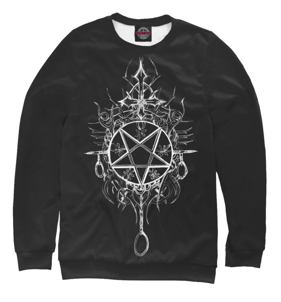 Свитшот для девочек с изображением Black Metal цвета Белый