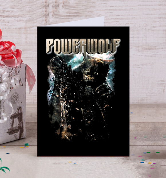 Открытка с притом Powerwolf цвета Белый Открытка с изображением Powerwolf цвета Белый
