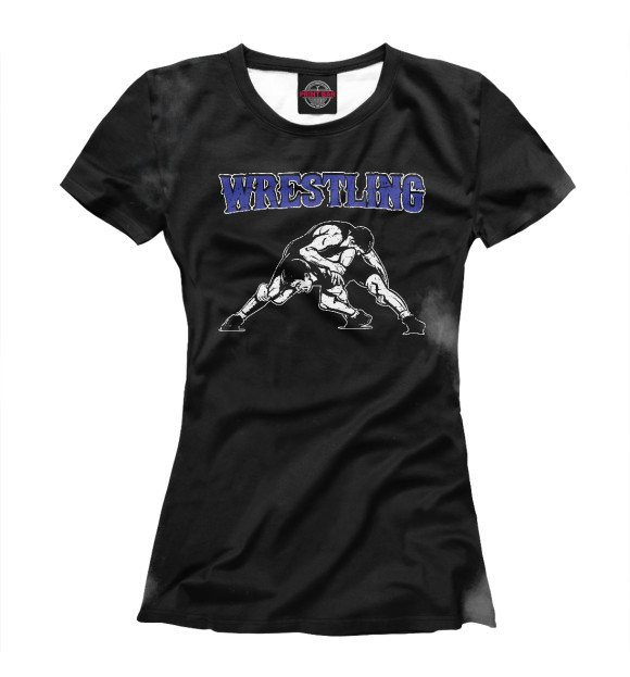 Женская футболка с изображением Wrestling цвета Белый
