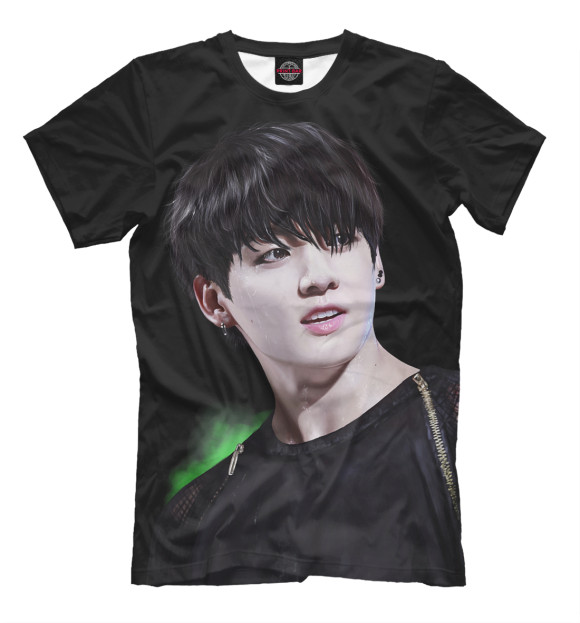 Мужская футболка с изображением BTS Jungkook цвета Черный