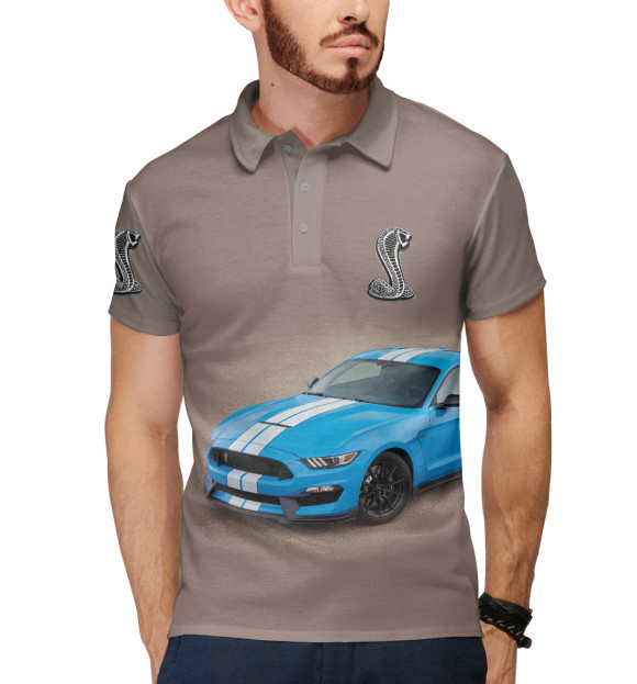 Мужское поло с изображением Shelby цвета Белый