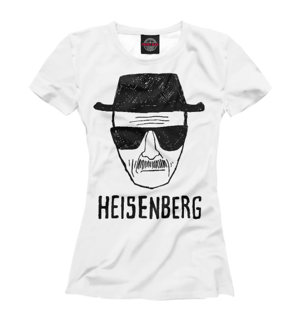 Женская футболка с изображением Heisenberg цвета Белый