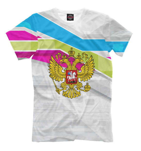 Футболка для мальчиков с изображением Russia Sport цвета Молочно-белый