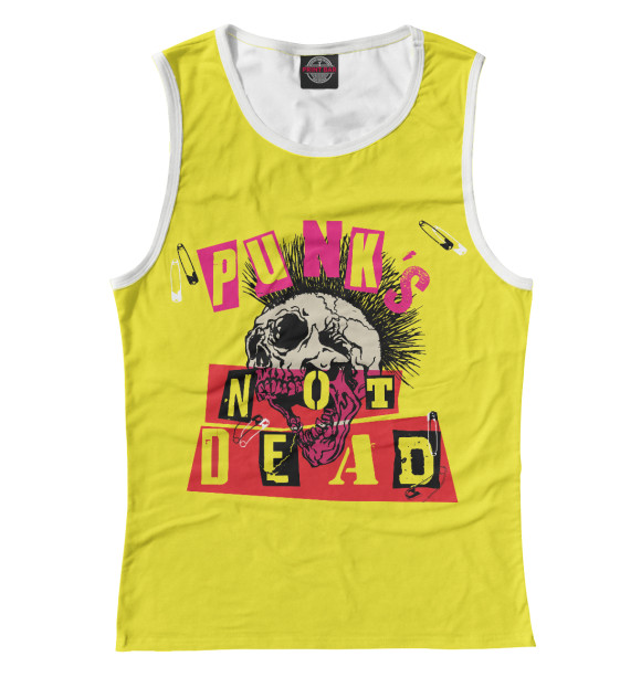 Майка для девочки с изображением Punks not Dead цвета Белый