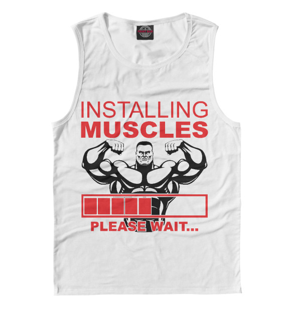Майка для мальчика с изображением Установка мышц... цвета Белый