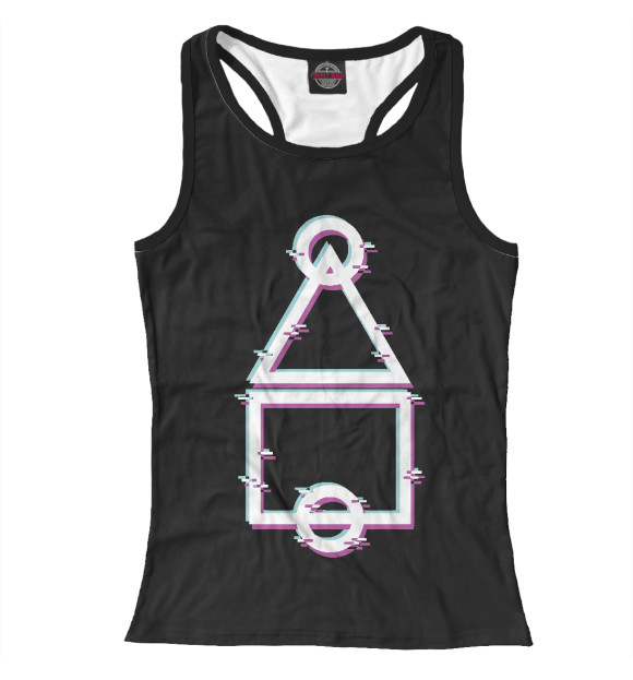 Женская майка-борцовка с изображением Игра в кальмара цвета Белый