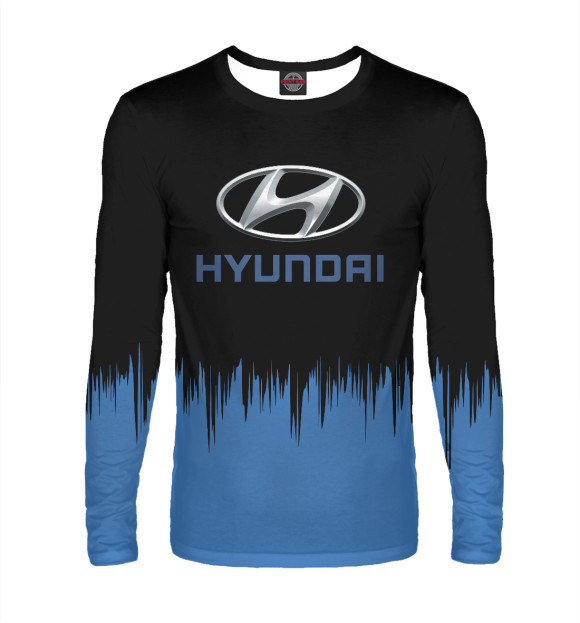 Мужской лонгслив с изображением Hyundai цвета Белый