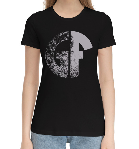 Женская хлопковая футболка с изображением Gorefes цвета Черный