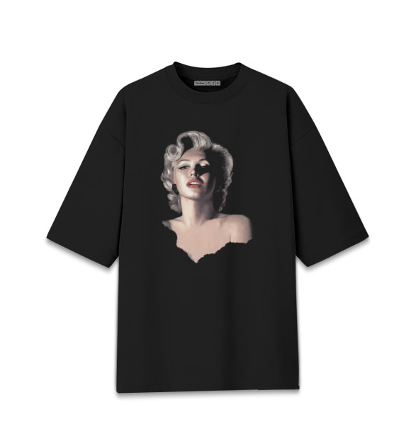 Женская футболка оверсайз с изображением Luscious Marilyn цвета Черный