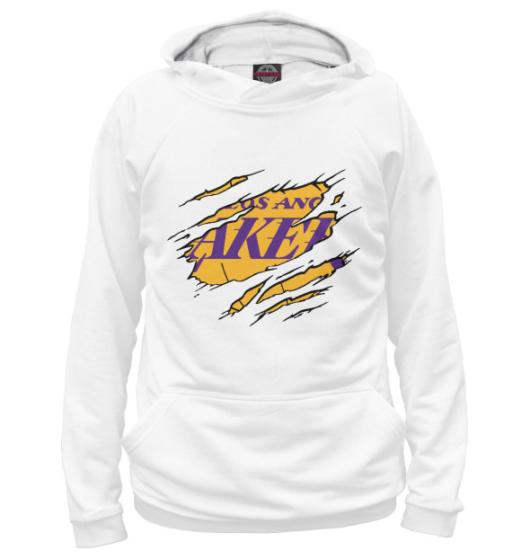 Мужское худи с изображением LA Lakers цвета Белый