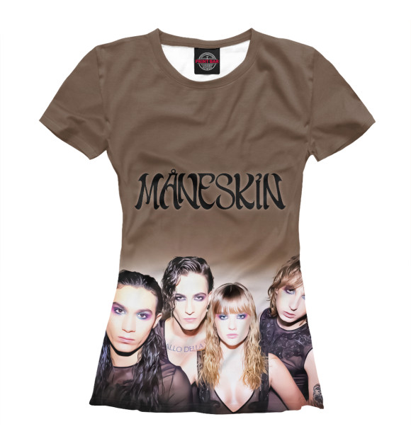 Женская футболка с изображением Maneskin цвета Белый