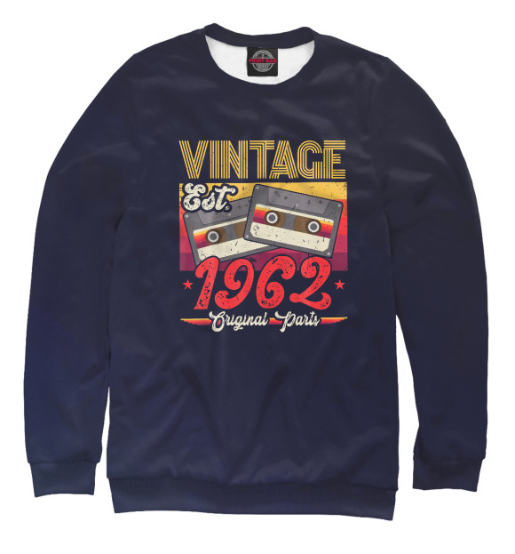 Свитшот для девочек с изображением Vintage 1962 Original цвета Белый